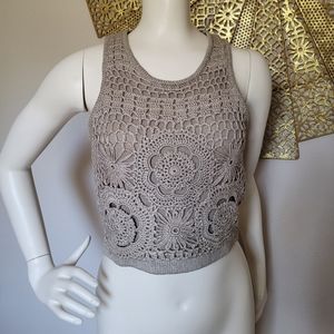 ARDEN B festival crochet knit top